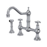 Edwardian™ Double-Handle Provence Bridge Kitchen Faucet with Lever Handle