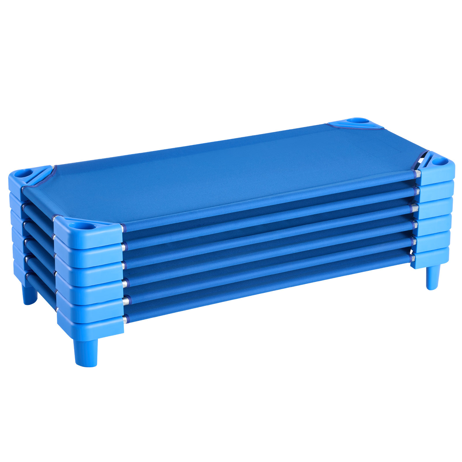 6-Pack Stackable Kids Nap Cots For Daycare & Preschool - Portable Toddler Sleeping Cots With Steel Frame, Easy Setup, Space-Saving Design