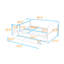 Lit de jour double avec lit gigogne simple et bureau USB-714380164