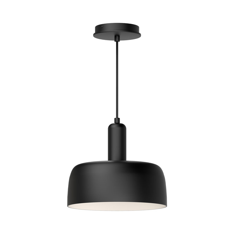 Luminaire suspendu en forme de dôme à 1 lumière Adriano, Noir mat