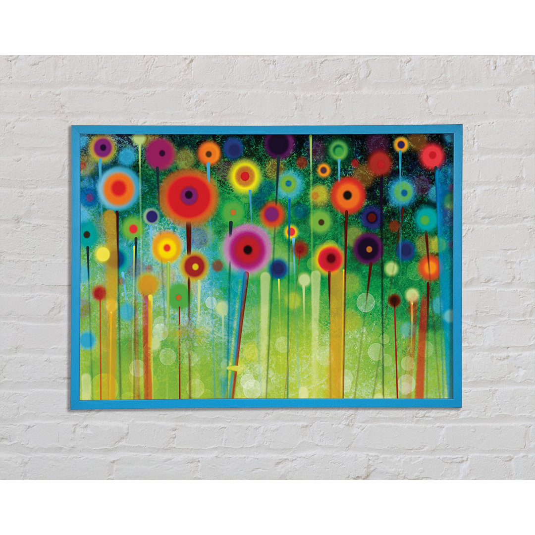 Gerahmtes Leinwandbild Psychedelic Flower Garden 2