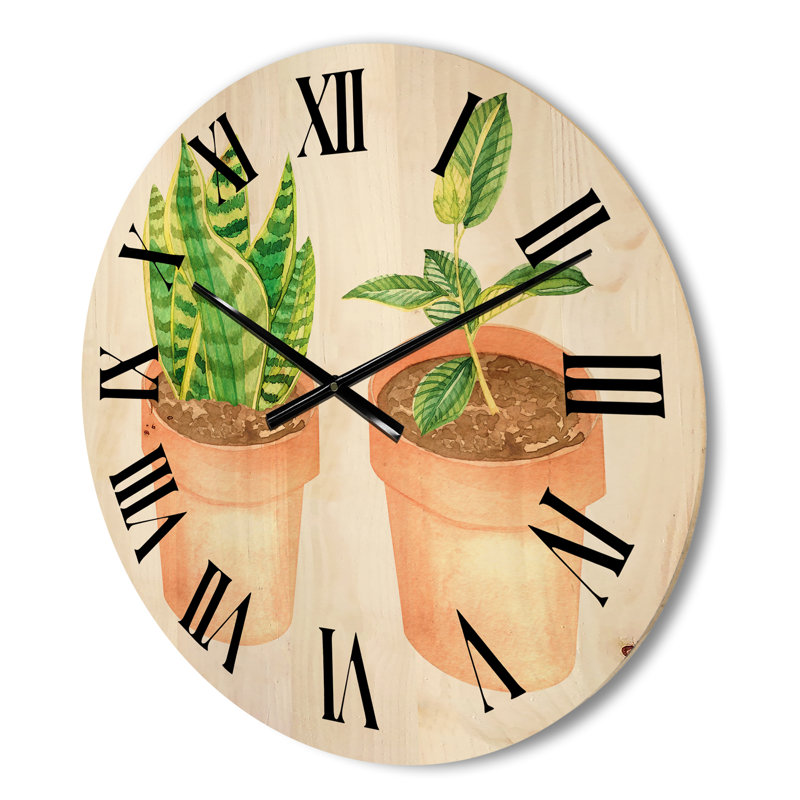 Horloge murale Sansevieria and Ficus, Moyen