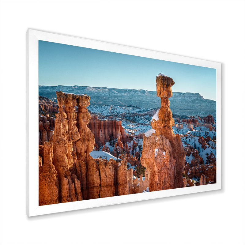 Neige sur la vallée des dieux Utah I - décoration murale sur toile Arkansas, H 12 po x l 20 po x P 1 po, Cadre photo blanc