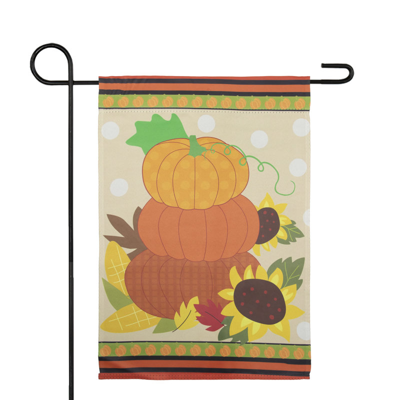Citrouilles et tournesols, drapeau d'automne, H 18 po x l 12,5 po