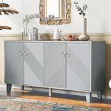 Accent Cabinet With Geometric Patterns, Entryway Cabinet