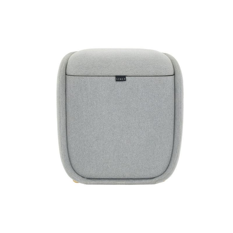 Gray Fabric Foot Calf Lumbar Ottoman Massager with Heated Therapy