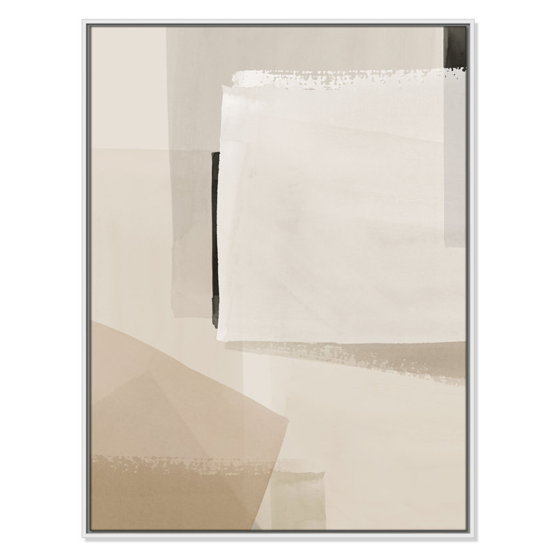 Imprimé calme et géométrique par Hazel J, Framed Canvas, L 31,5 po x H 41,5 po, Flotteur blanc
