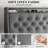 Upholstered Bed Frame with 4 Drawers, Bed with Storage Headboard, Charging Station and LED Lights-1420394802