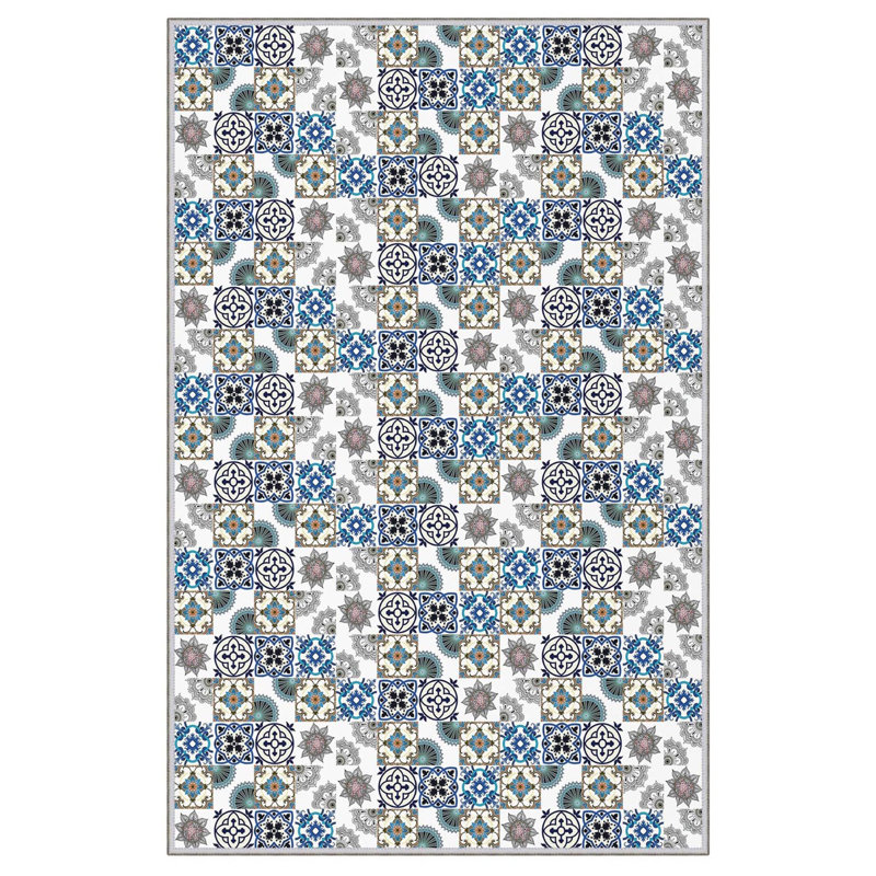 Tapis d'entrée de qualité supérieure (3,3 x 6,6 pi), 100% polyester, d'une hauteur de poils de 0,3 po | Antibactérien, points antidérapants en PVC, 650 g / m² | Conception tissée durable, impression numérique 3D, lavable à la machine, idéale pou