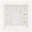 Meuble-lavabo blanc de 91 cm (36 pouces) avec lavabo en céramique, structure en bois massif, portes à fermeture amortie, étagères réglables et 3 tiroirs avec rangement pour sèche-cheveux.-1622796695