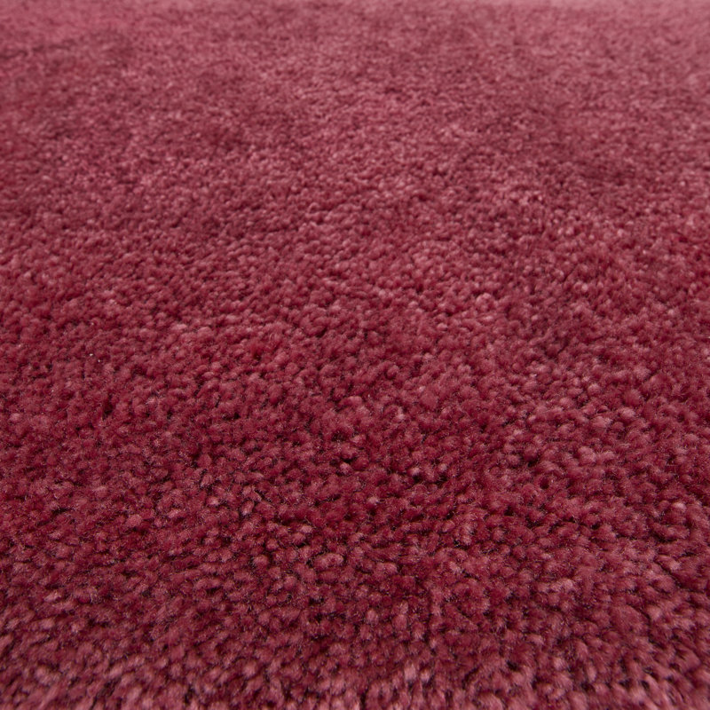 Galena U-shaped Solid Polyester Machine Washable Non Slip Contour Mat, Berry