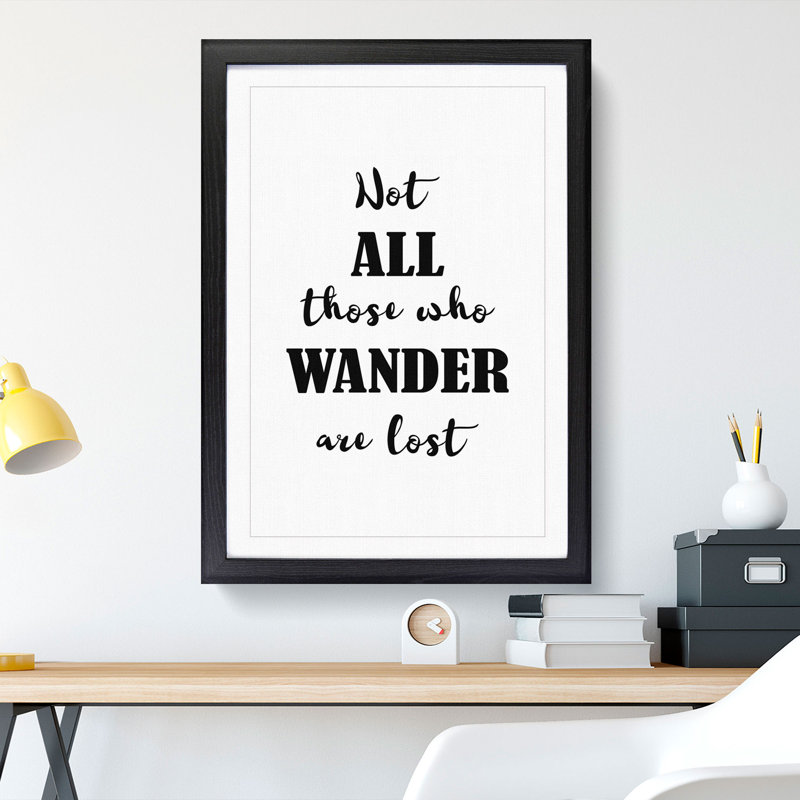 Those Who Wander - Picture Frame Typography, 36cm H x 27cm W x 2cm D, Black