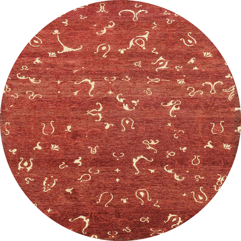 Tapis abstrait à motif abstrait moderne 4109, Rond 5 pi
