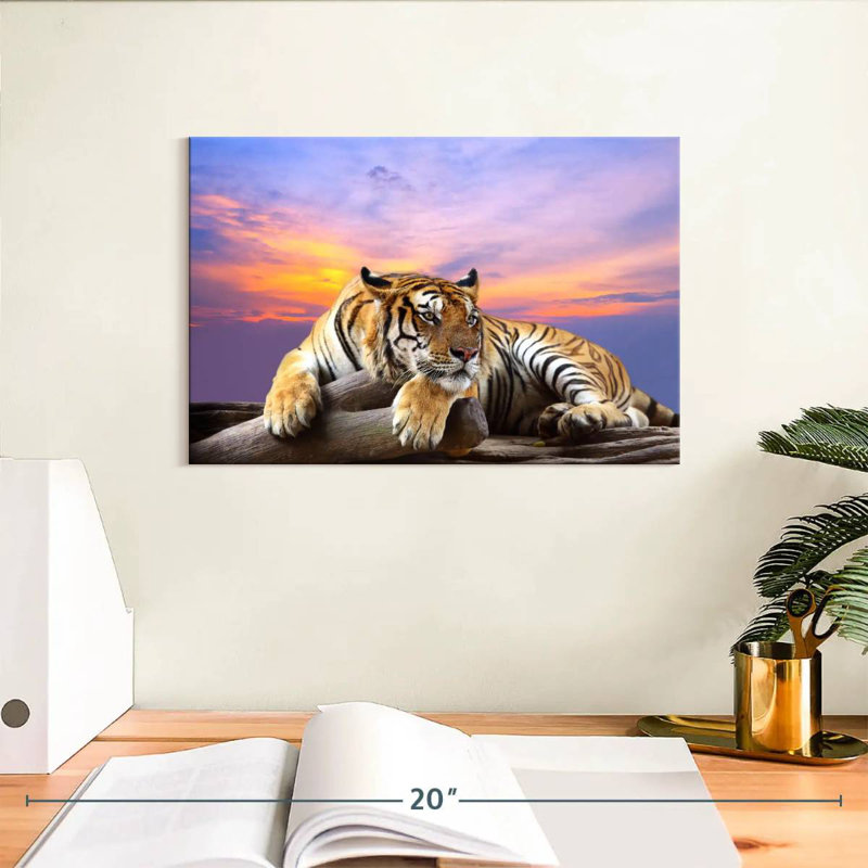 Lounging Tiger, 8" H x 12" W