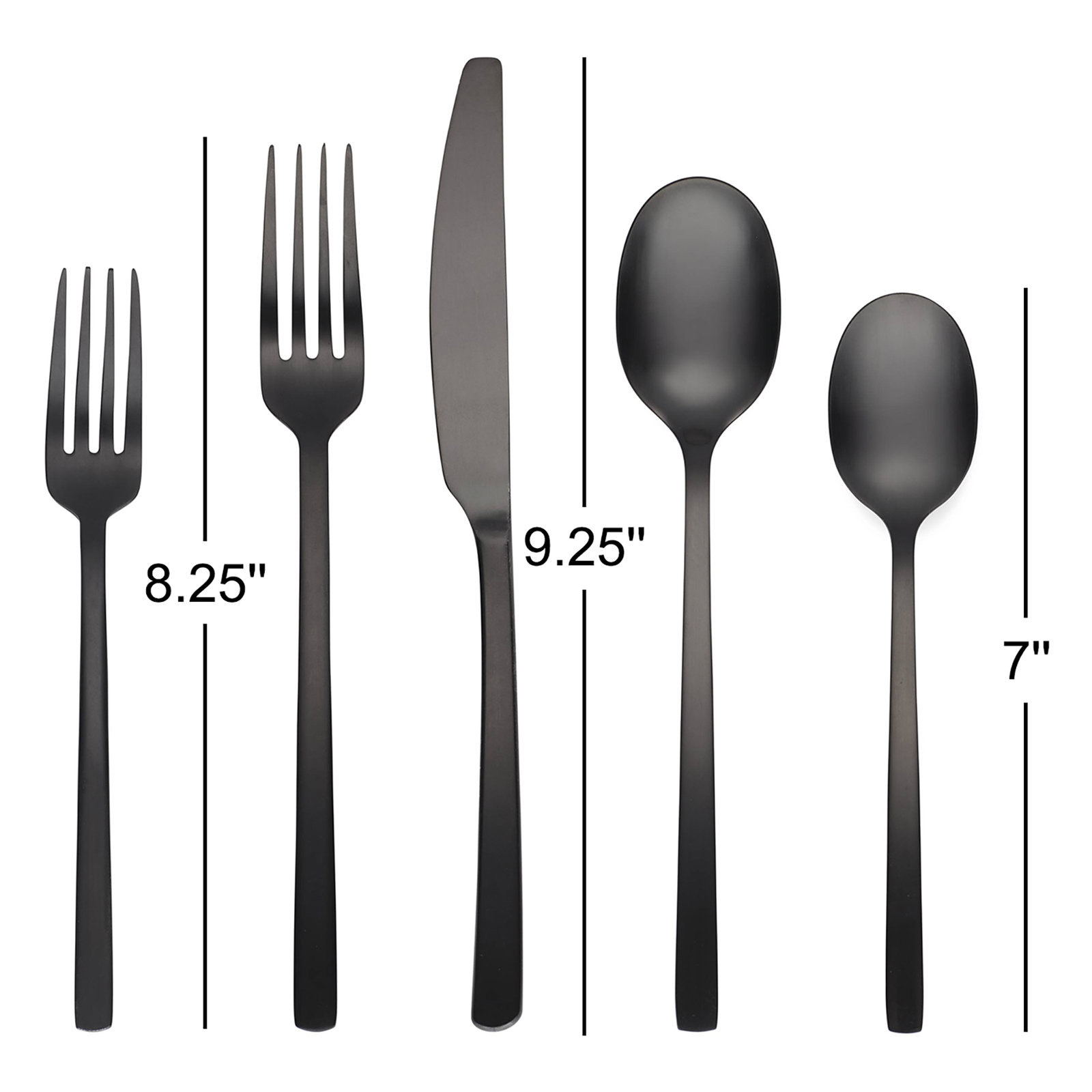 Cambridge Beacon Satin 20-Piece Flatware Set, Service for 4, Black