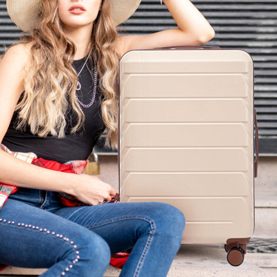 HIFINE TOURIST 20 po / 24 po / 28 po 3 pièces / ensemble en valise à roulettes ABS, couleur assortie, avec serrure à combinaison