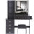 37" Middle Size Left Bedside Cabinet Vanity Table + Cushioned Stool Dresser Set, 2 AC+2 USB Socket, Hair Dryer Stand, Large Touch Control LED Sliding Mirror, 3-Color Switch, EPA, GCC, UL Certificate-1773228989
