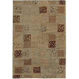 Tapis tibétain moderne 6 pi x 9 pi dans une palette chaude de brun / beige