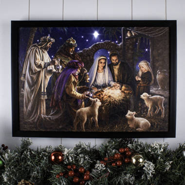 The Holiday Aisle® Lighted Fiber Optic and LED Canvas 16x20 - A