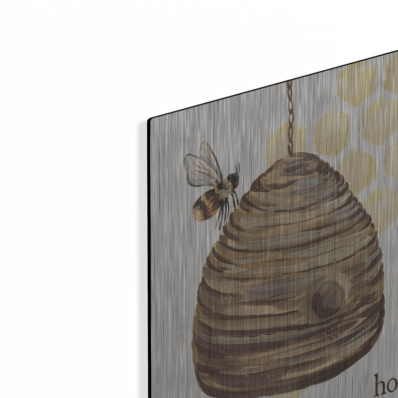 «Sunny Bees 4» par August Grove®, art mural en métal 16 po x 24 po August Grove®