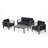 Alfiya 4 - Person Patio Conversation Set with Cushions-1349509137