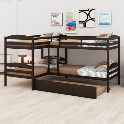 L-Shaped Bunk Bed With Trundle