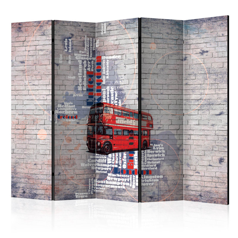 225cm W x 172cm H 5 - Panel  One Sided Room Divider Folding Room Divider