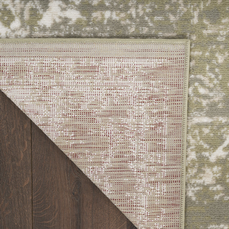 Burnie Oriental Olive Area Rug, Rectangle 5'3" x 7'3"