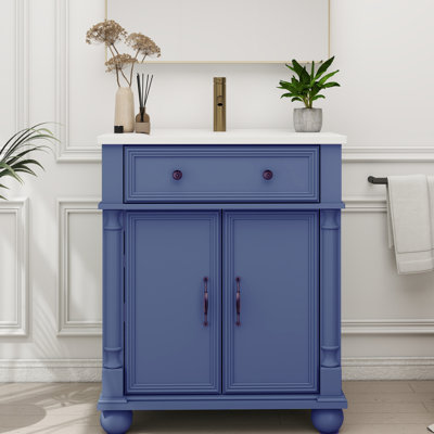 28" Farmhouse Bathroom Vanity With Ceramic Sink