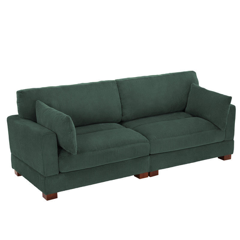 Bentura 217.7Cm Flared Arms Sofa, Hunter Green