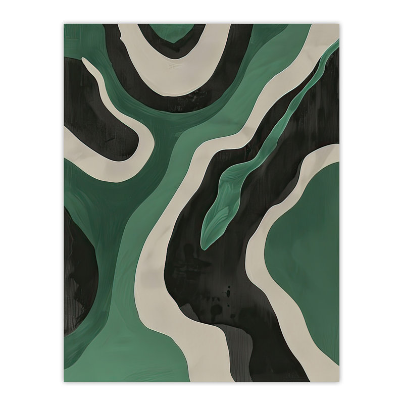 Abstract Amazon River Green Painting Wall Art Print