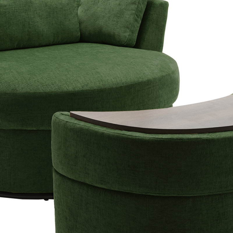 Chaise longue rembourrée avec coussin Niama, Mélange de polyester vert