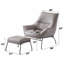 Fauteuil d'appoint et repose-pieds en cuir fleur-526376495