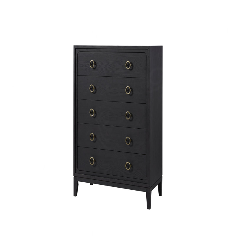 Commode 5 tiroirs au fini poivre