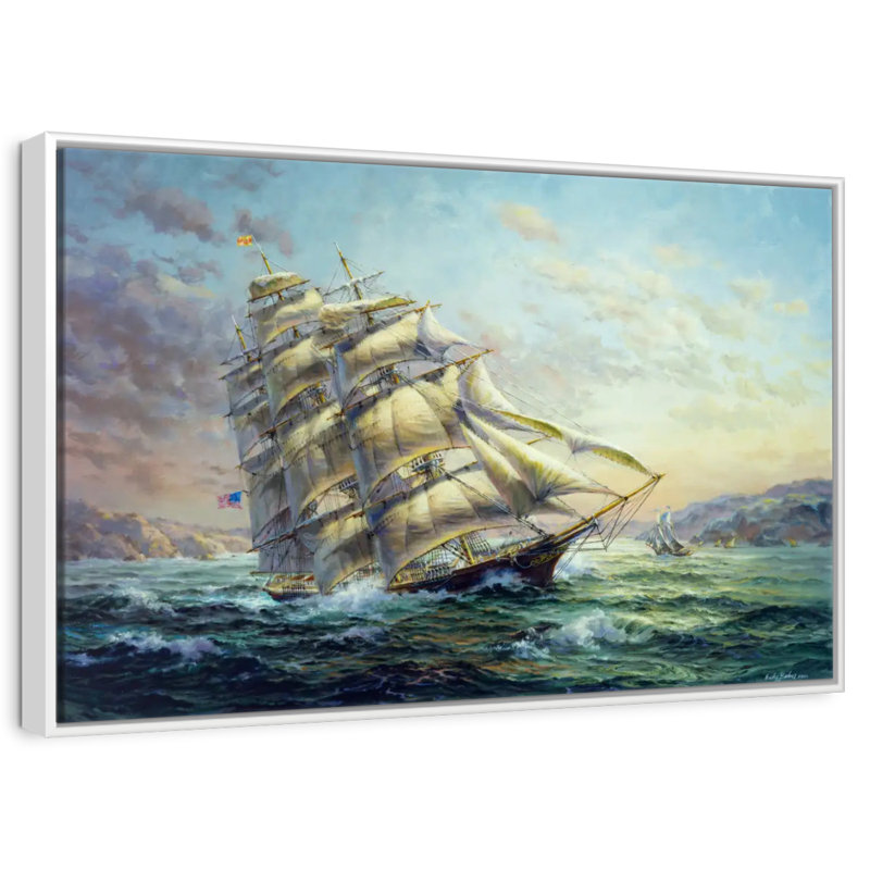 Clipper Ship Surprise, Cadre flottant blanc, 13 po x 9 po