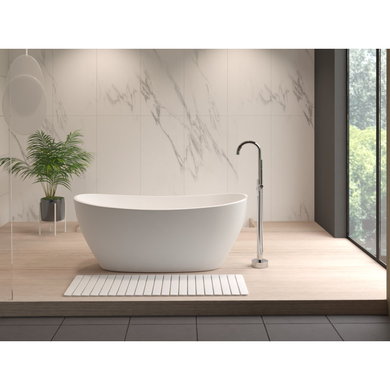 Tapis de bain Diatomite Stone, Blanc, Très grand L 58 po x l 21 po
