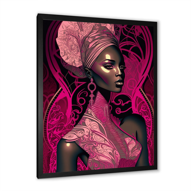 Edo, beau modèle rétro afro-américain sur toile, Cadre photo noir, H 20 po x l 12 po x P 1 po