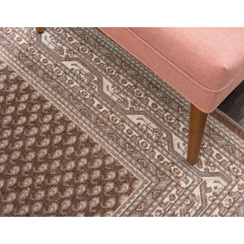 Tapis brun à motif oriental Wingate, Rectangle 4 pi x 6 pi