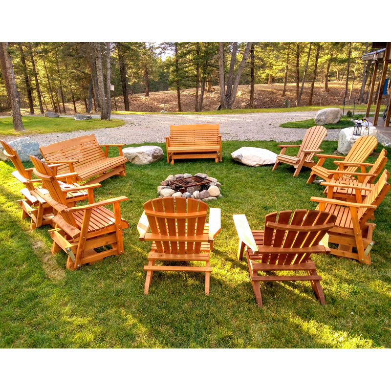 Chaise Adirondack pliante en cèdre, fabrication Amish, Brun
