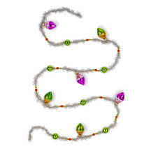 Tinsel and Tear Drop Ornament Garland