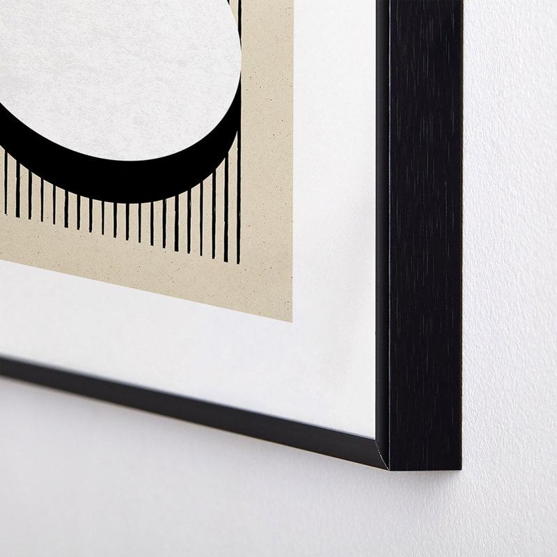 MoonlightPrint Circle BW Stripes, reproduction d'art encadrée en métal, H 10 po x l 8 po, Noir