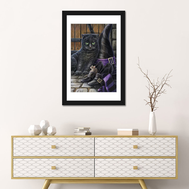 «Trouble and Squeak», impression sur toile, H 48 po x l 32 po x P 1,5 po, Toile avec cadre noir, Blanc