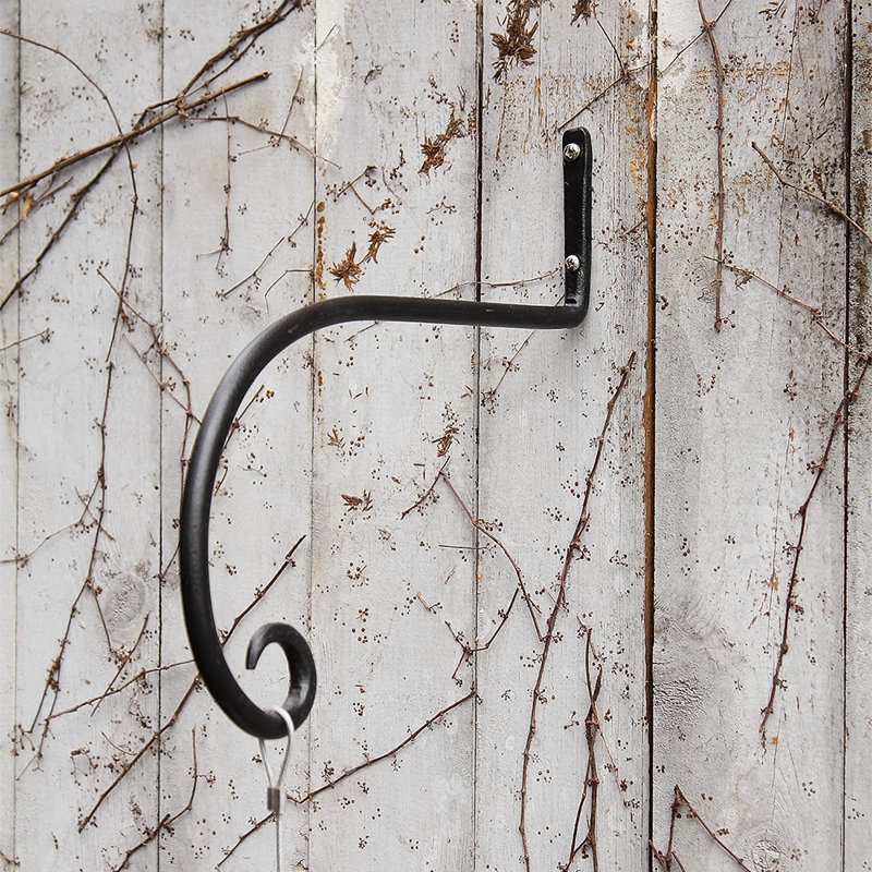 Black Metal Downturned Hanging Bracket Set