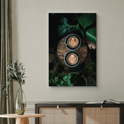 Coffee " Cafe Au Lait With Plant Cream Line Art Fruit "