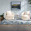 Fauteuil demi-tonneau pivotant moderne Chenille