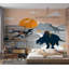 Papier peint pour enfants, paysage de dinosaures abstraits-1418337313