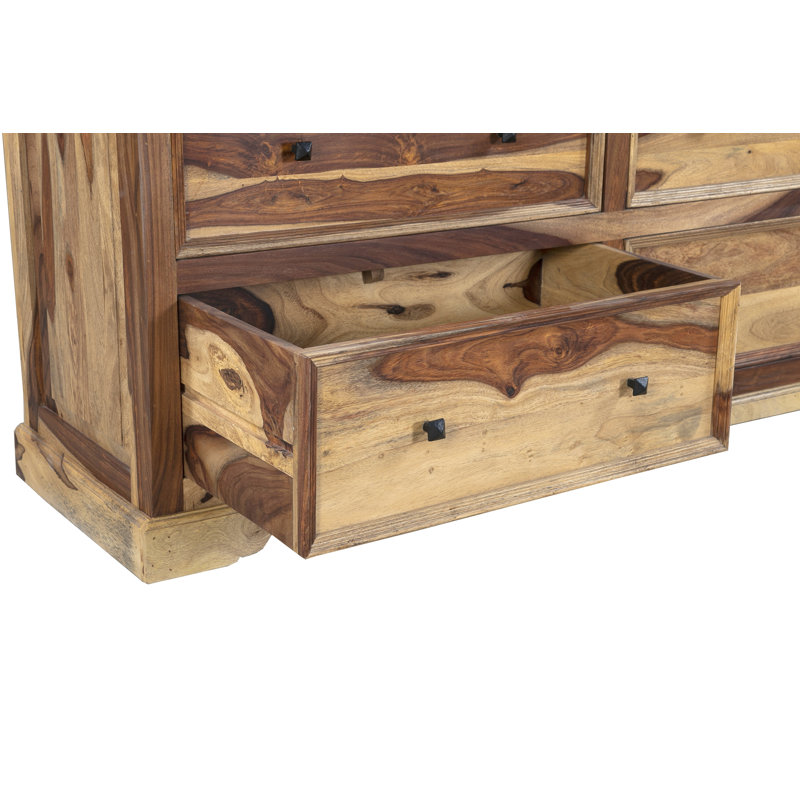 Commode double 6 tiroirs Feliciano, Naturel
