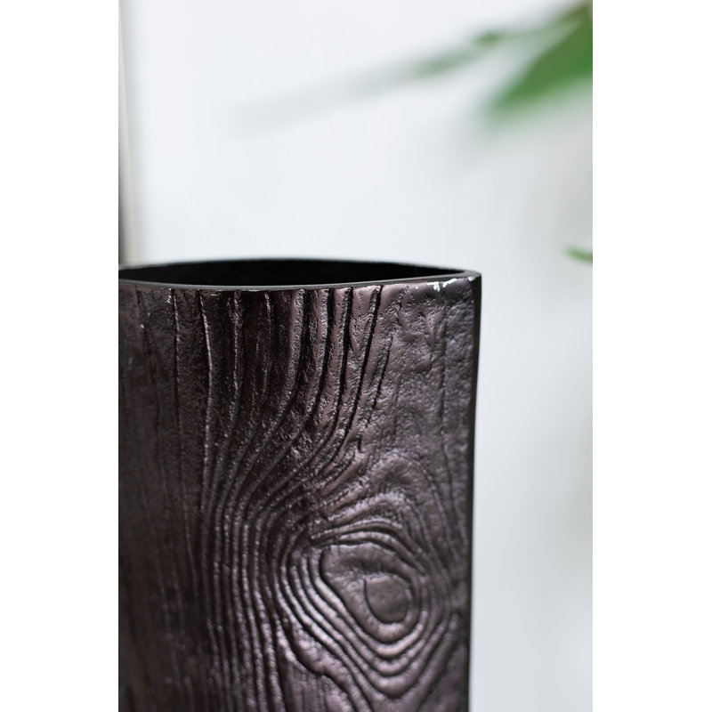Vase de table en aluminium 6,1 po Twitty, Wengé, H 6,1 po x l 2 po x P 2,8 po