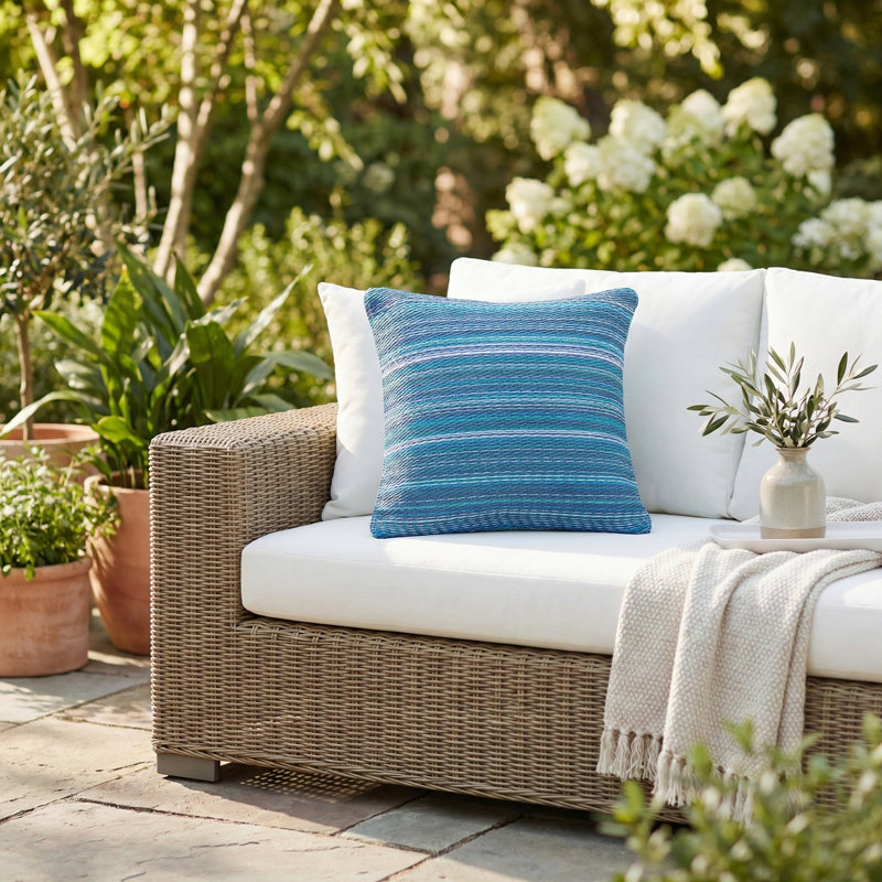 Coussin de patio intérieur en polyester recyclé résistant aux taches et lavable à la machine, H 20 po x l 20 po