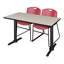 Neyland Cain T-Base training table and 2 Zeng stackable chairs-32520317-32520313-32520310